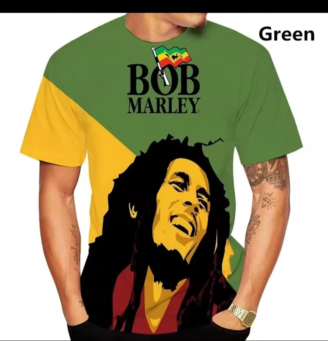 Bob Marley 3D Printed Reggae Hip Hop T-Shirt