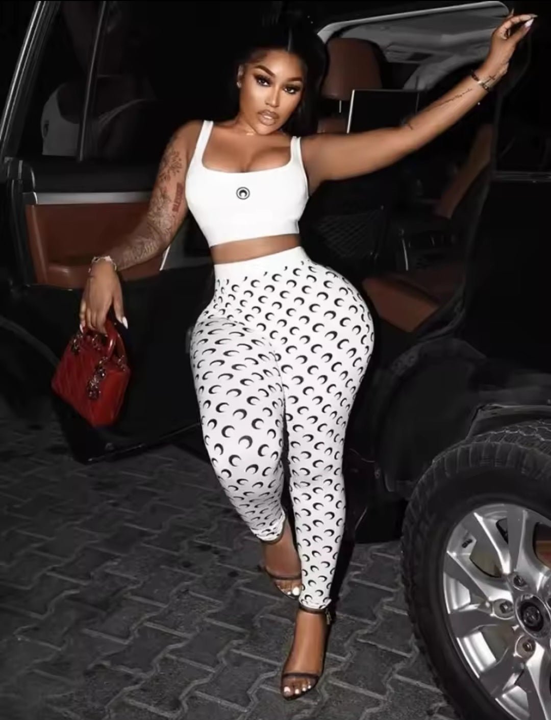Women's Casual Two Piece Set Solid Color Top & Pants Matching Outfit Loungewear - GLITCH - BELLE