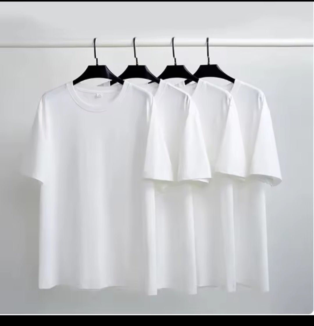 100% Cotton Crew Neck Basic T-Shirt - GLITCH - BELLE