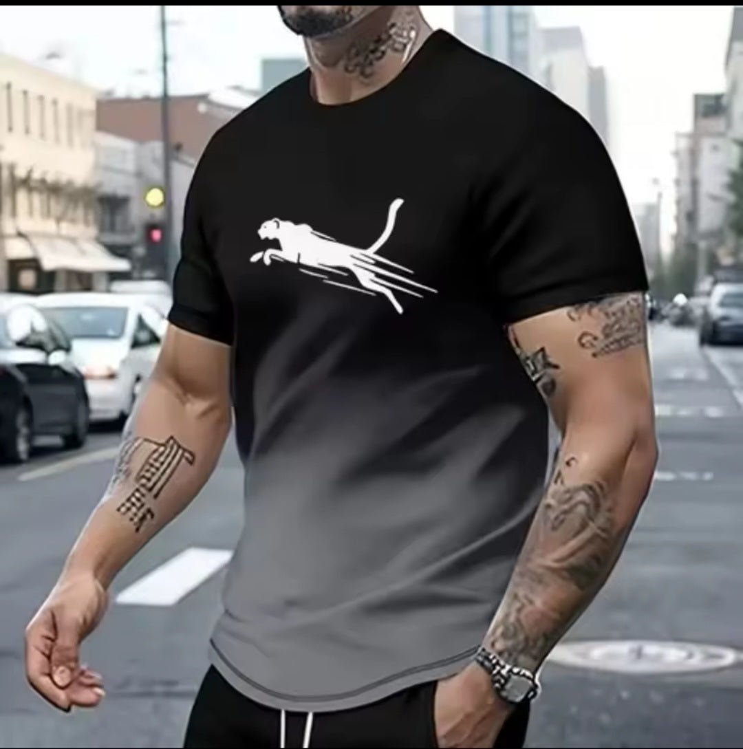 Men's 3D Animal Print Oversized Street Tee - GLITCH - BELLE