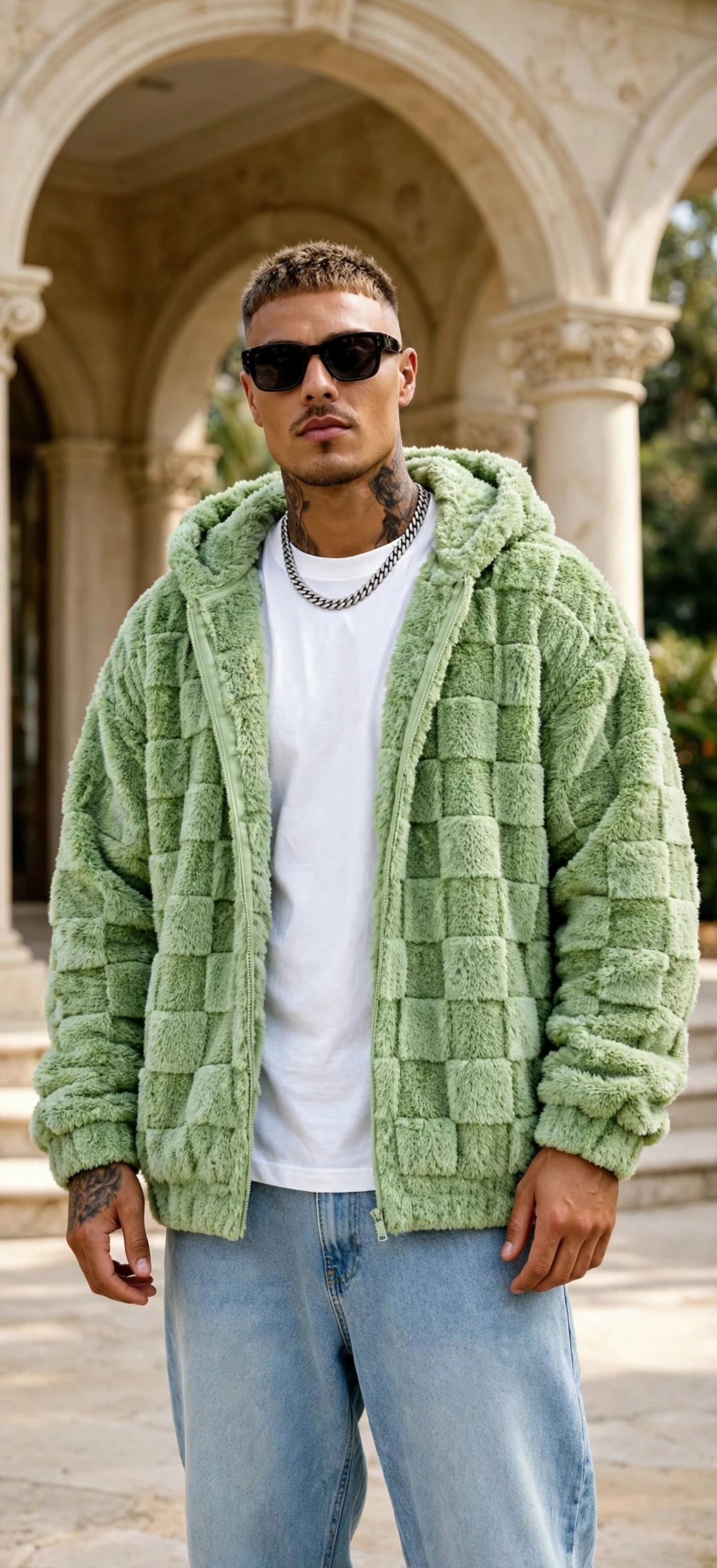 Fleece-Lined Hooded Zip Jacket – Men's Loose Fit