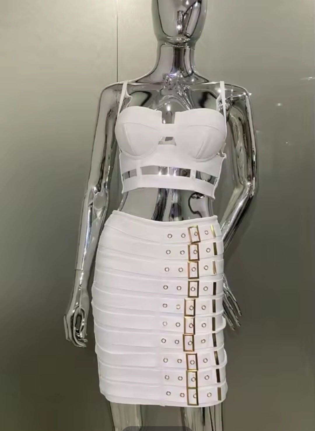 Punk bandage skirt suit European and American sexy suspender skirt night club suit - GLITCH - BELLE