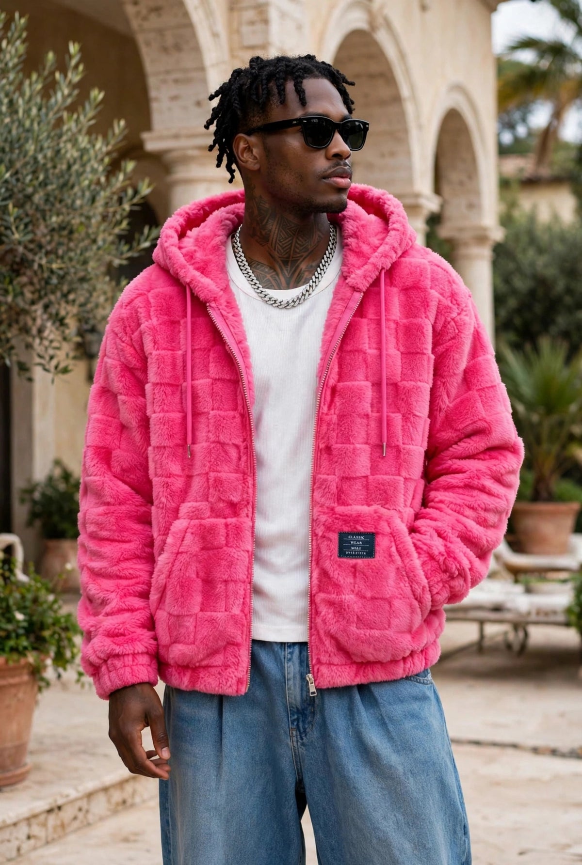 Fleece-Lined Hooded Zip Jacket – Men's Loose Fit