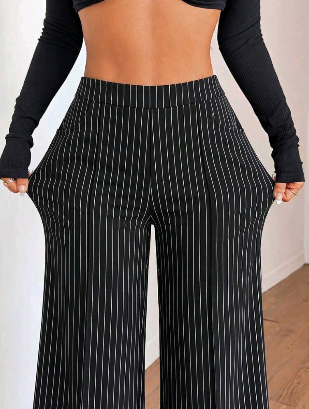 Women's High-Waist Wide Leg Pants – Elastic Waist, Real Pockets, Quiet Luxury