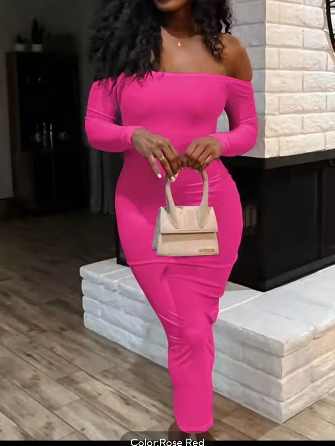 Sexy Deep V Backless Pleating Slim Bodycon Long Dress - GLITCH - BELLE