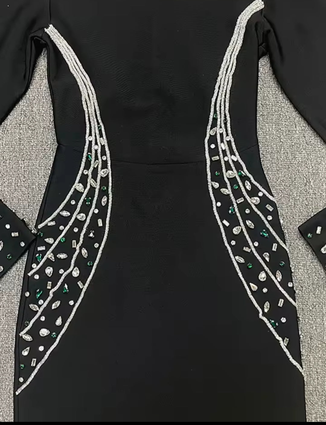 Women's Turtleneck Diamond Crystal Bandage Gown - GLITCH - BELLE