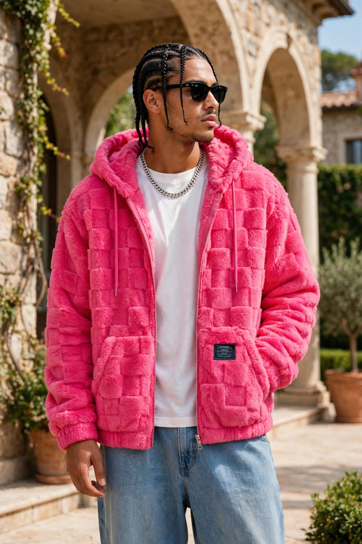 Fleece-Lined Hooded Zip Jacket – Men's Loose Fit