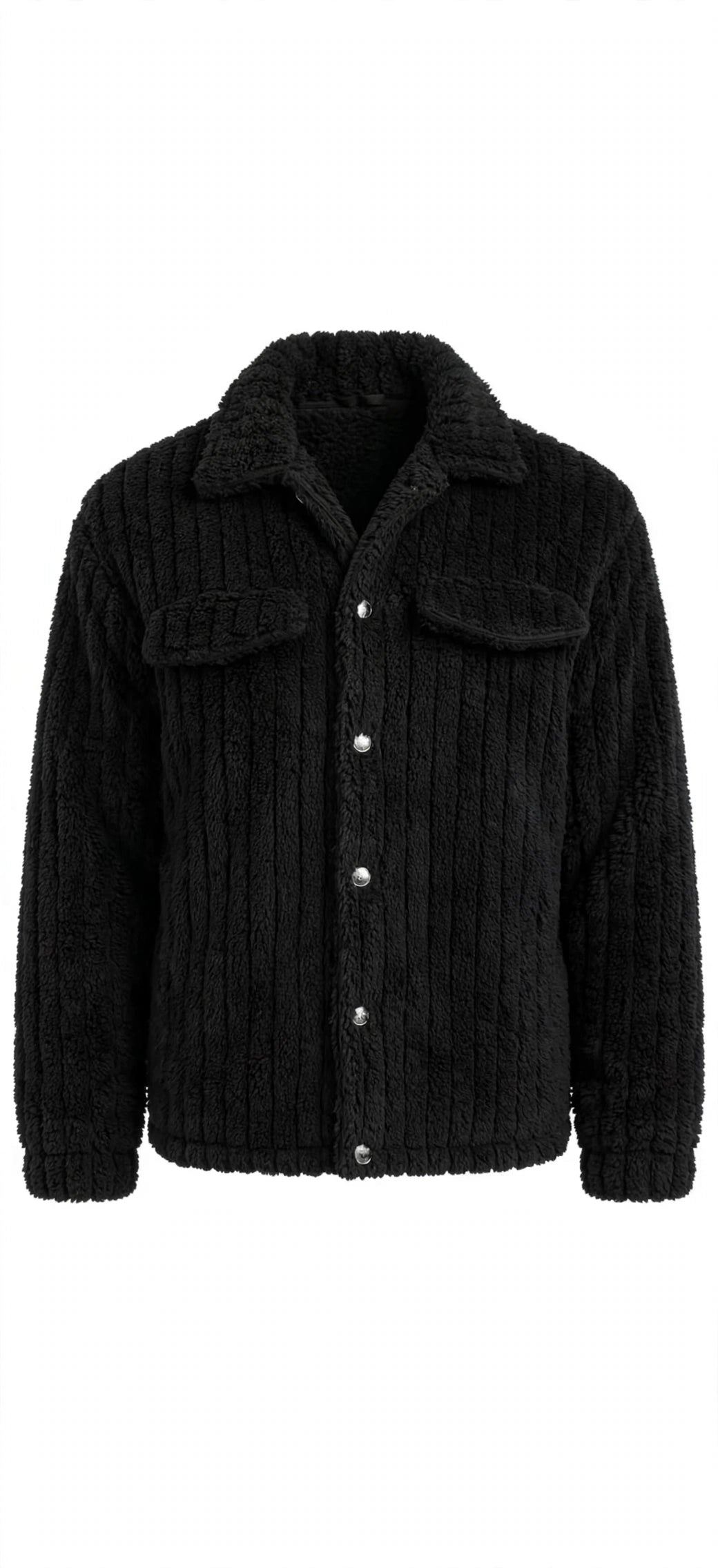 Men's Winter Front Placket Flannel Jacket