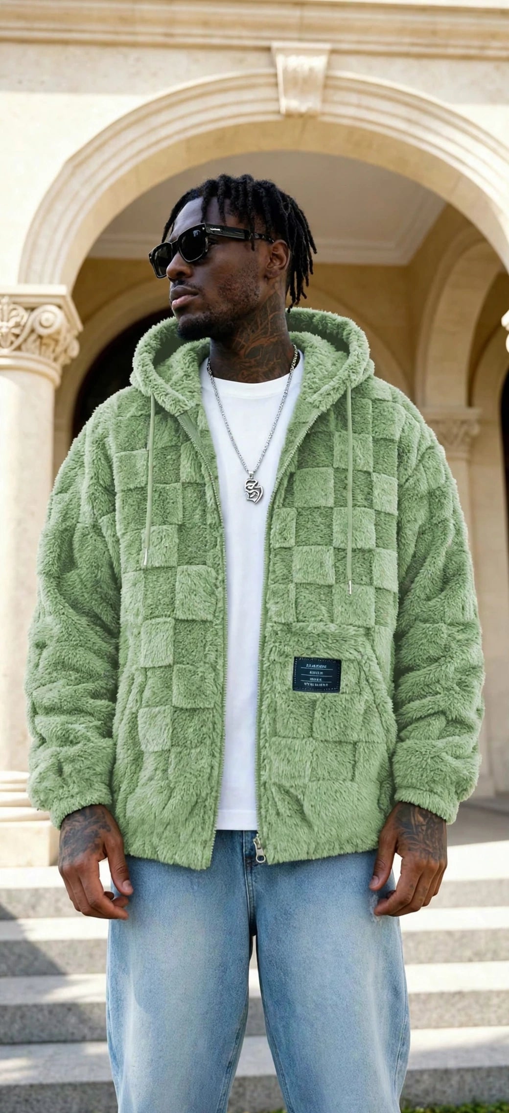 Fleece-Lined Hooded Zip Jacket – Men's Loose Fit