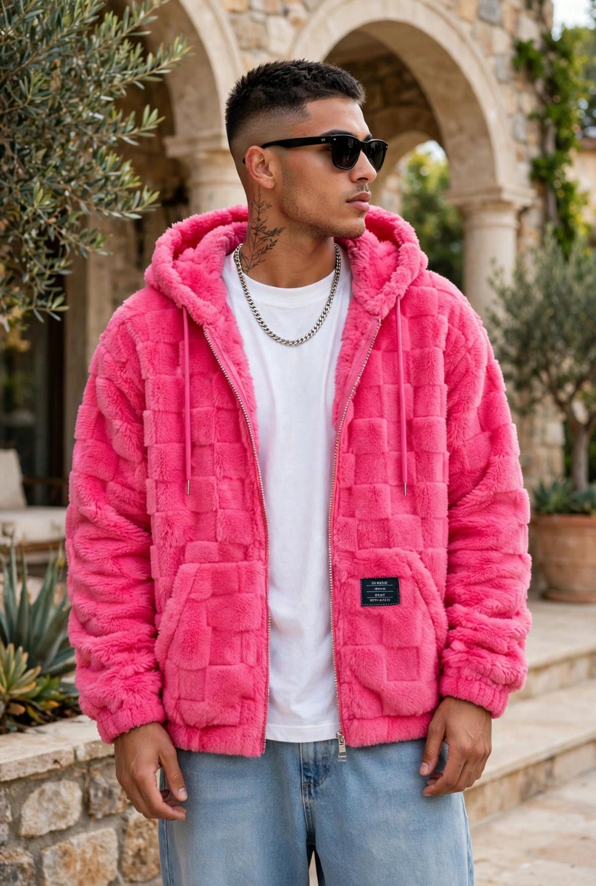 Fleece-Lined Hooded Zip Jacket – Men's Loose Fit