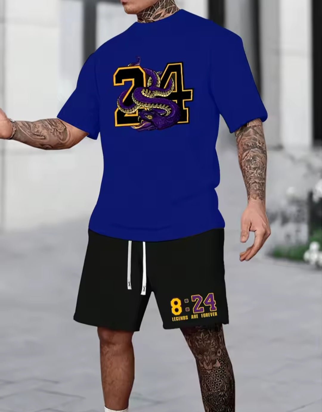 Chicago 32 Men's Relaxed Two - Piece Set – T-Shirt & Shorts - GLITCH - BELLE