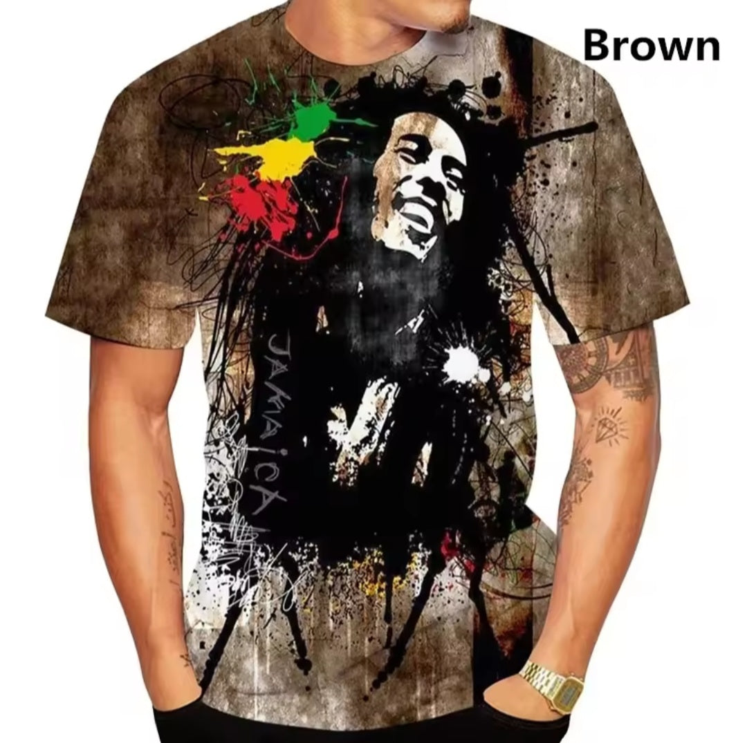 Bob Marley 3D Printed Reggae Hip Hop T-Shirt