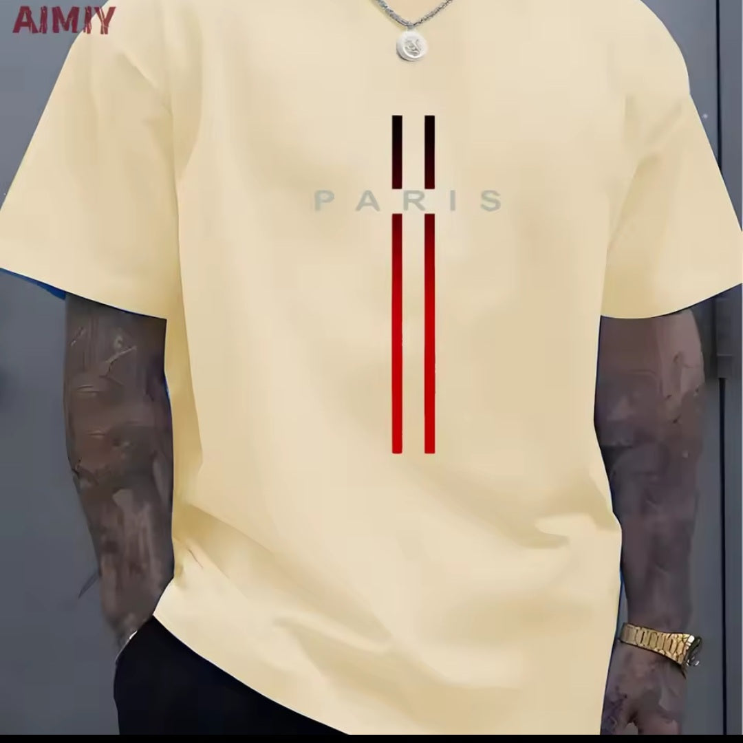 PARIS Stripe Oversized Tee