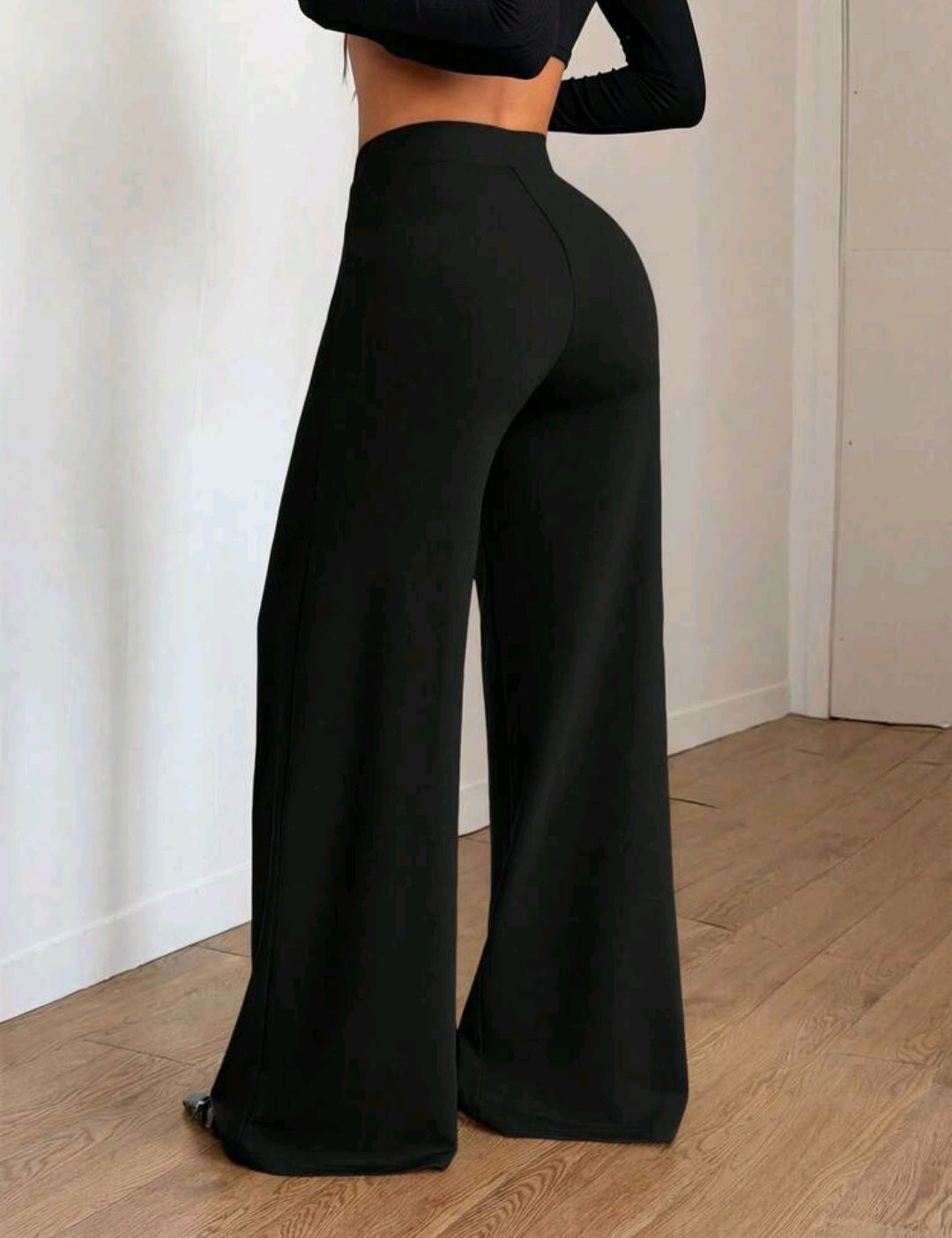 Women's High-Waist Wide Leg Pants – Elastic Waist, Real Pockets, Quiet Luxury