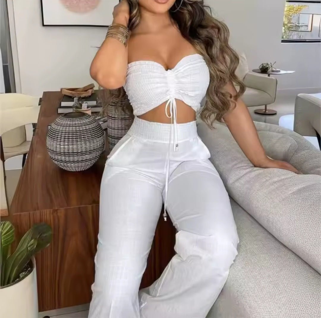 White Bandeau Wide - Leg 2 - Piece Set - GLITCH - BELLE
