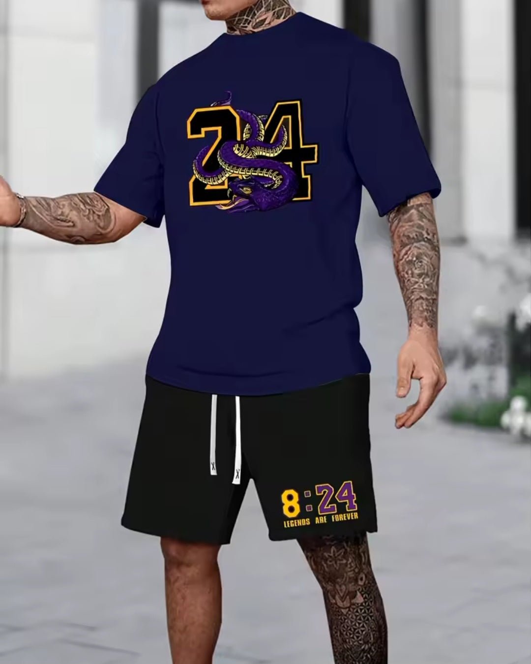 Chicago 32 Men's Relaxed Two - Piece Set – T-Shirt & Shorts - GLITCH - BELLE