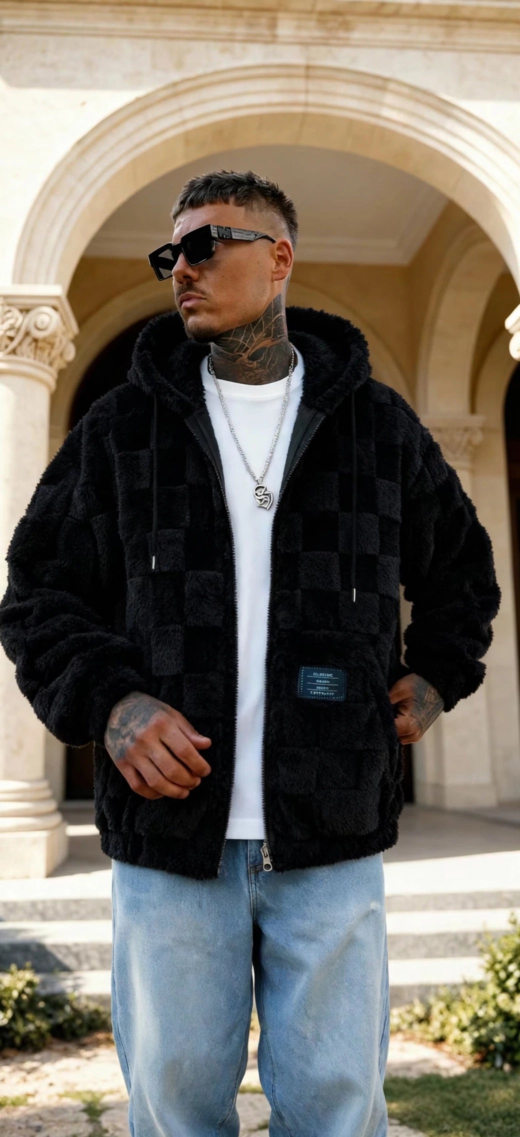 Fleece-Lined Hooded Zip Jacket – Men's Loose Fit