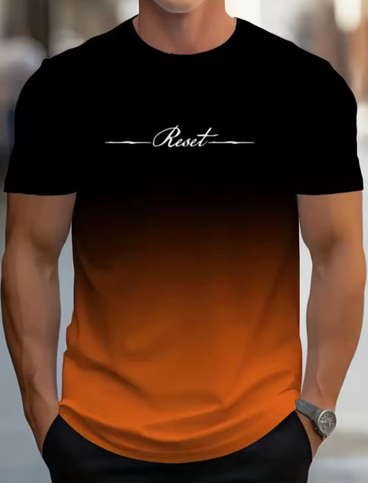 Men's Gradient Reset Letter T-Shirt