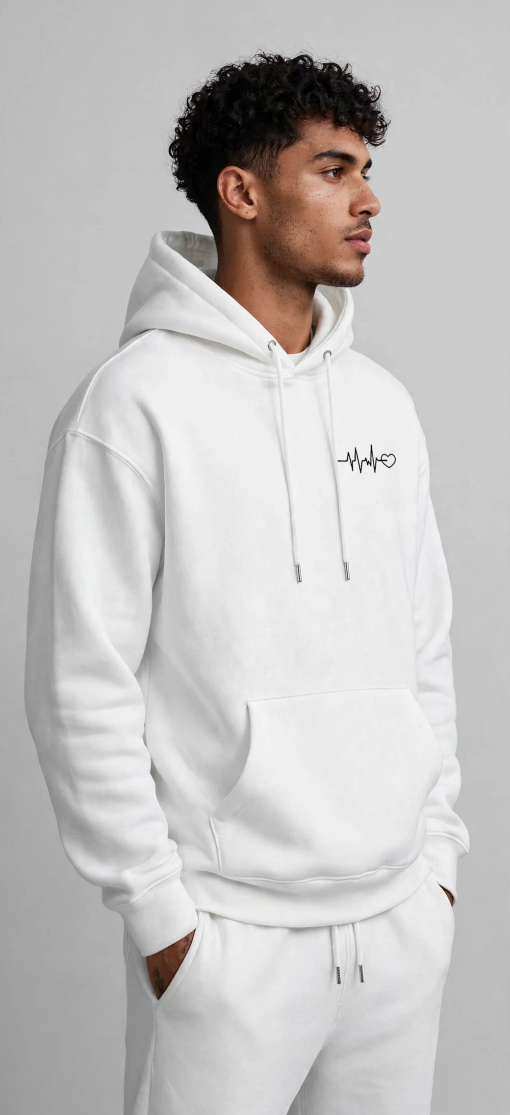 Men's Letter Print Hooded Fleece Sweatshirt – Sporty Casual Loose Fit