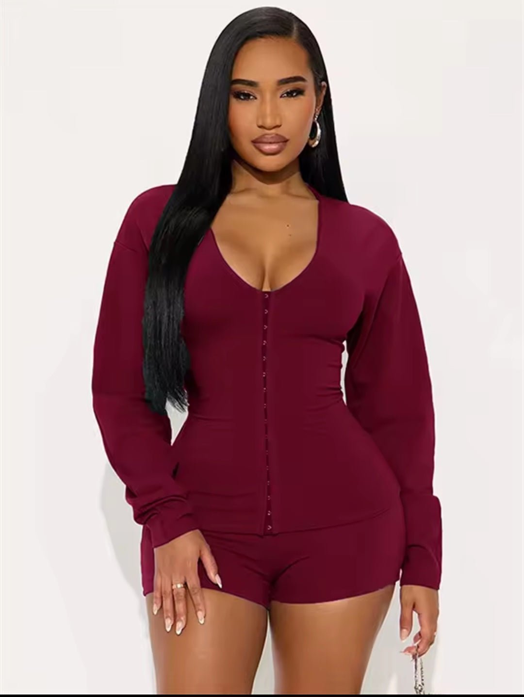 Women's 2 - Piece Crop Jacket & Bike Shorts Set - GLITCH - BELLE