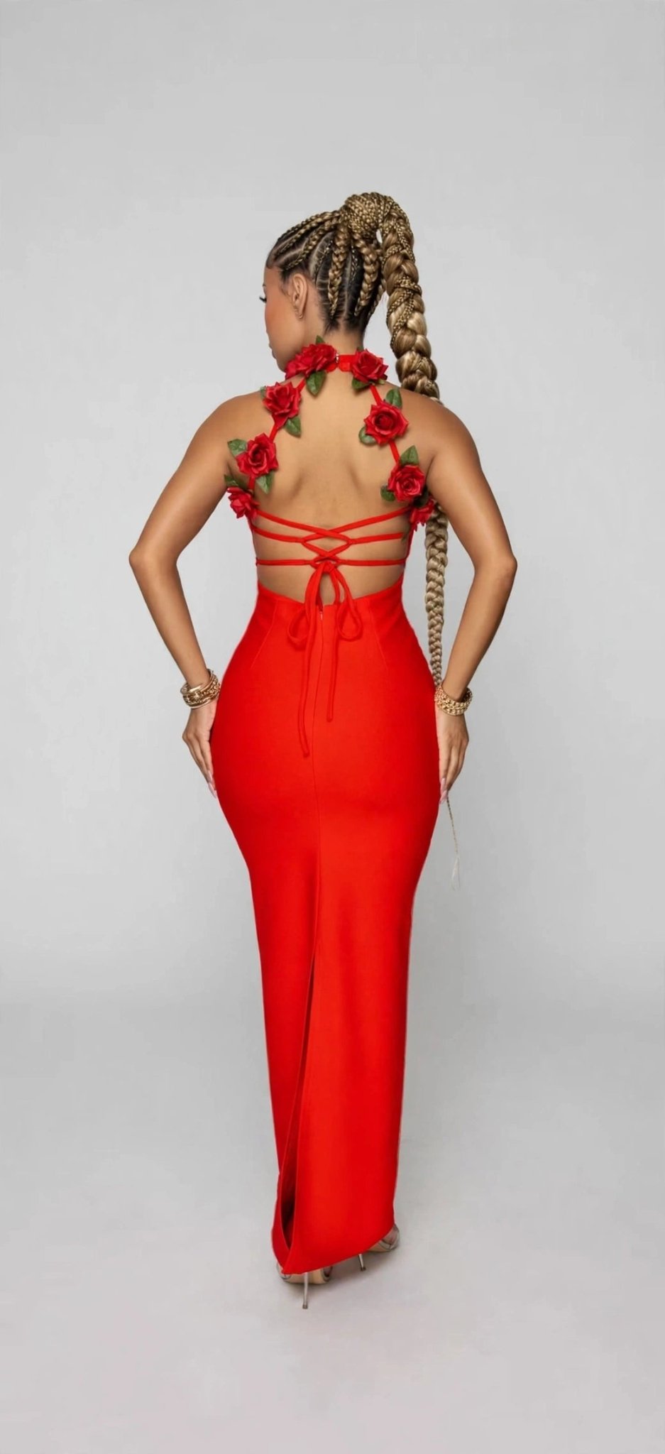 Solid Color Halter Neck Maxi Dress – Luxury Nightclub & Evening Gown - GLITCH-BELLE