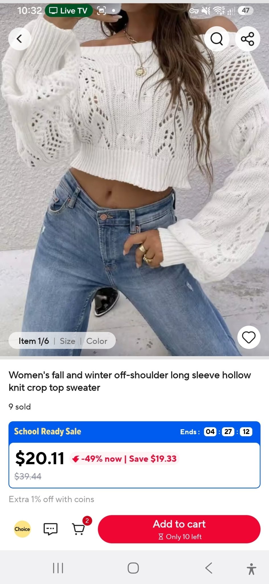 White Off-Shoulder Crochet Crop Sweater - GLITCH-BELLE