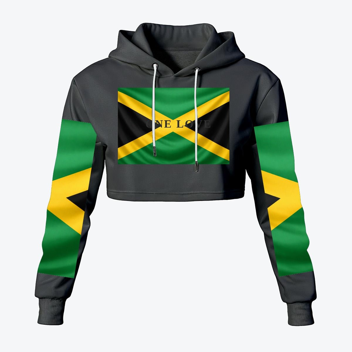Women's Cropped Hoodie – Premium Polyester Fleece - GLITCH-BELLE