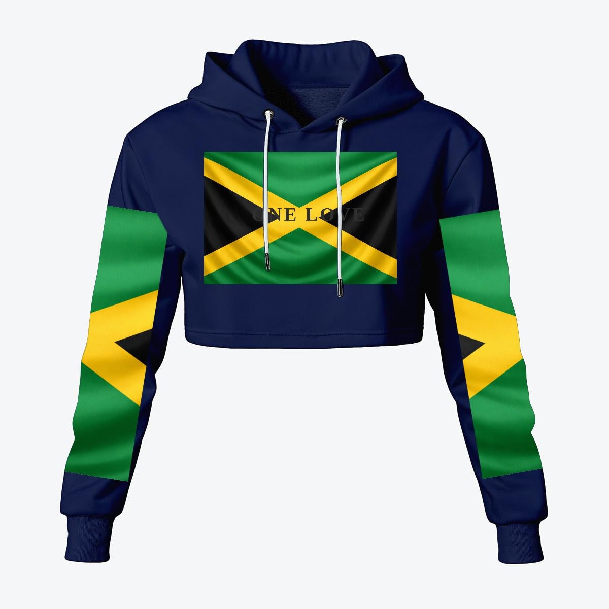 Women's Cropped Hoodie – Premium Polyester Fleece - GLITCH-BELLE
