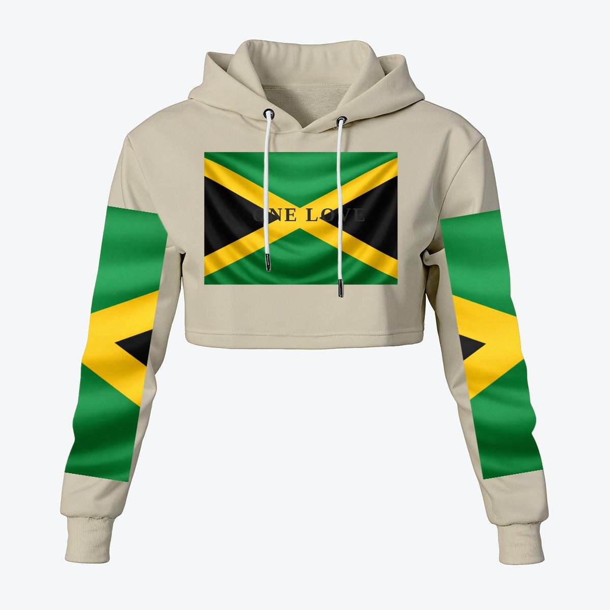 Women's Cropped Hoodie – Premium Polyester Fleece - GLITCH-BELLE