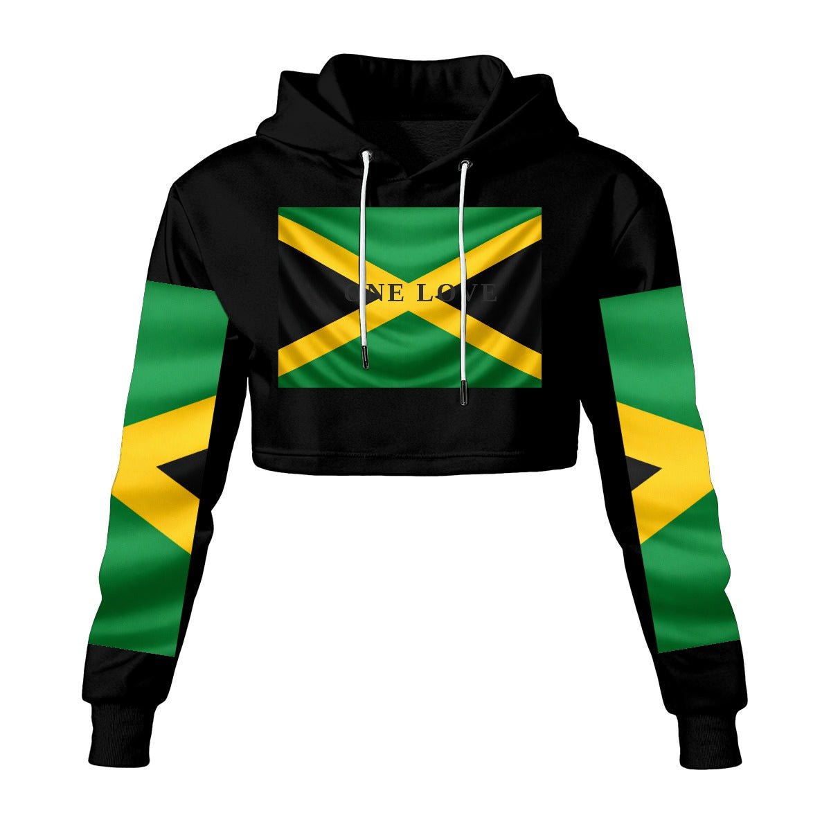 Women's Cropped Hoodie – Premium Polyester Fleece - GLITCH-BELLE