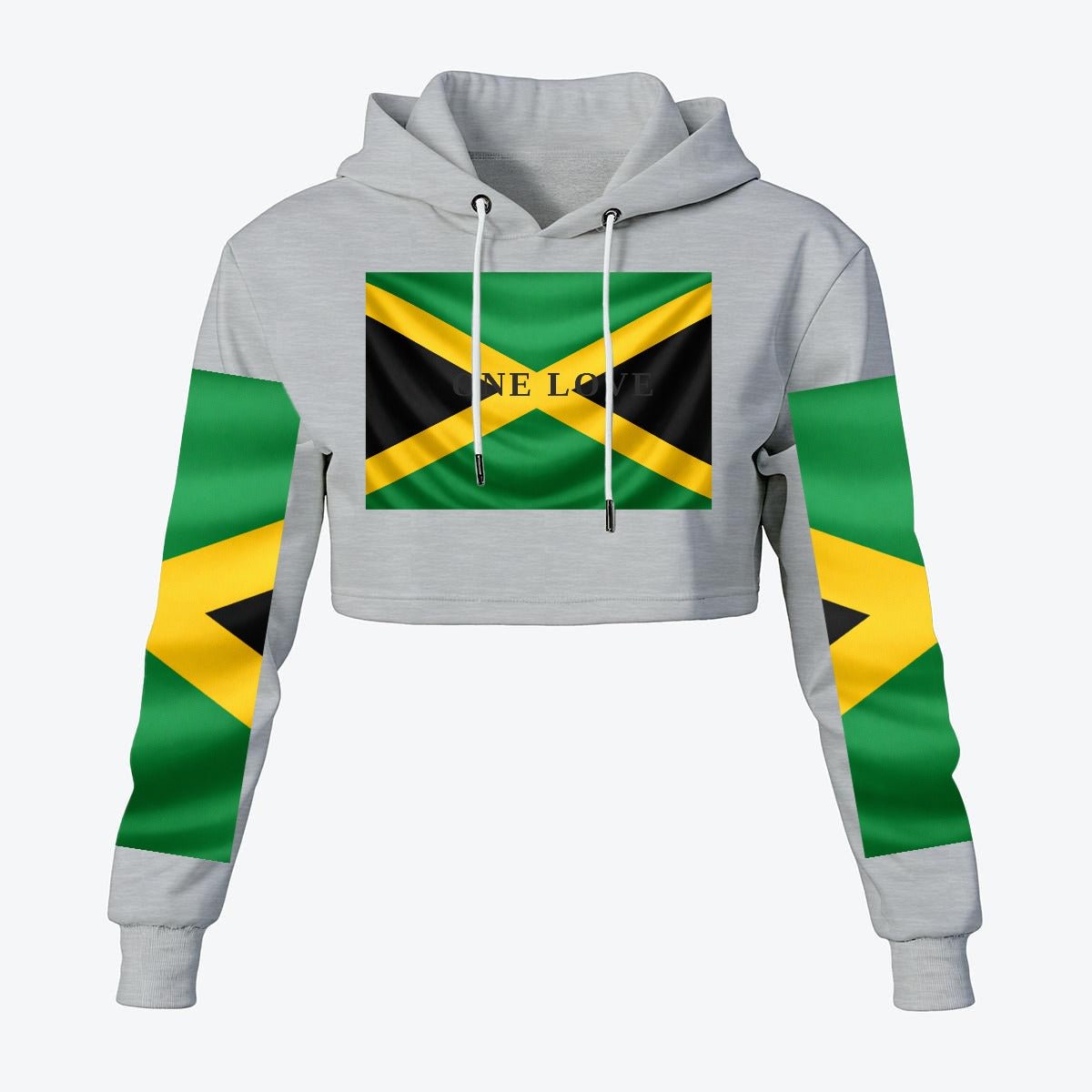 Women's Cropped Hoodie – Premium Polyester Fleece - GLITCH-BELLE