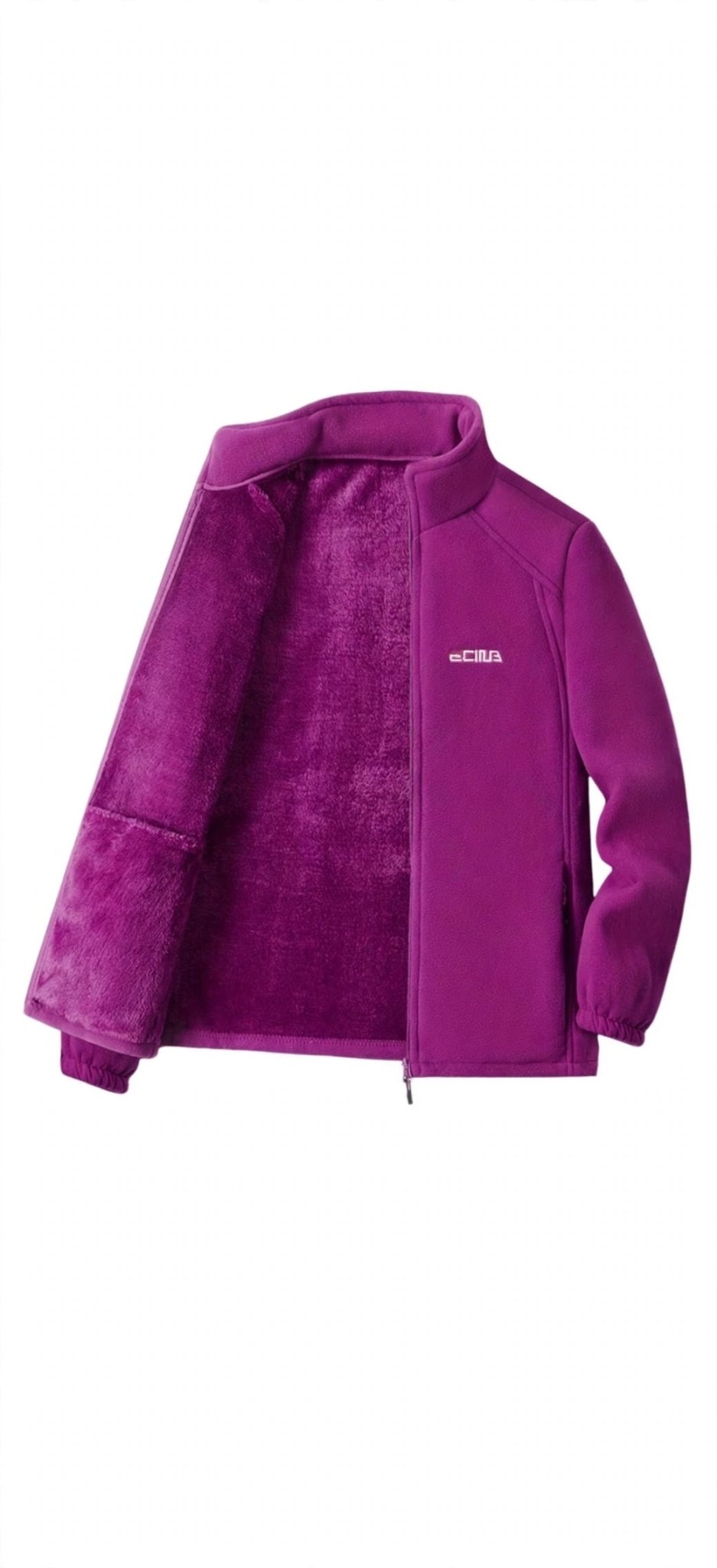 Women's Dopamine Fleece Zip Jacket — Embroidered Coral Fleece Outerwear - GLITCH-BELLE