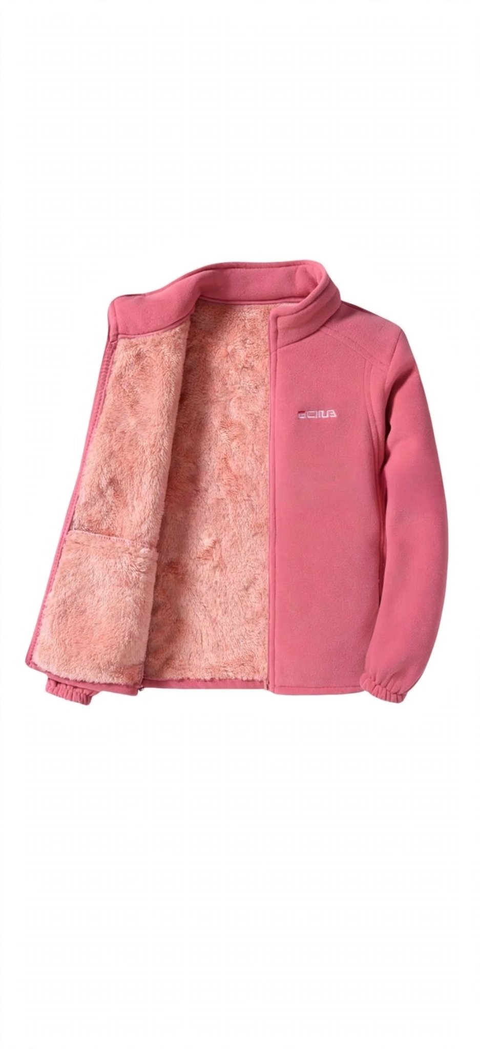 Women's Dopamine Fleece Zip Jacket — Embroidered Coral Fleece Outerwear - GLITCH-BELLE