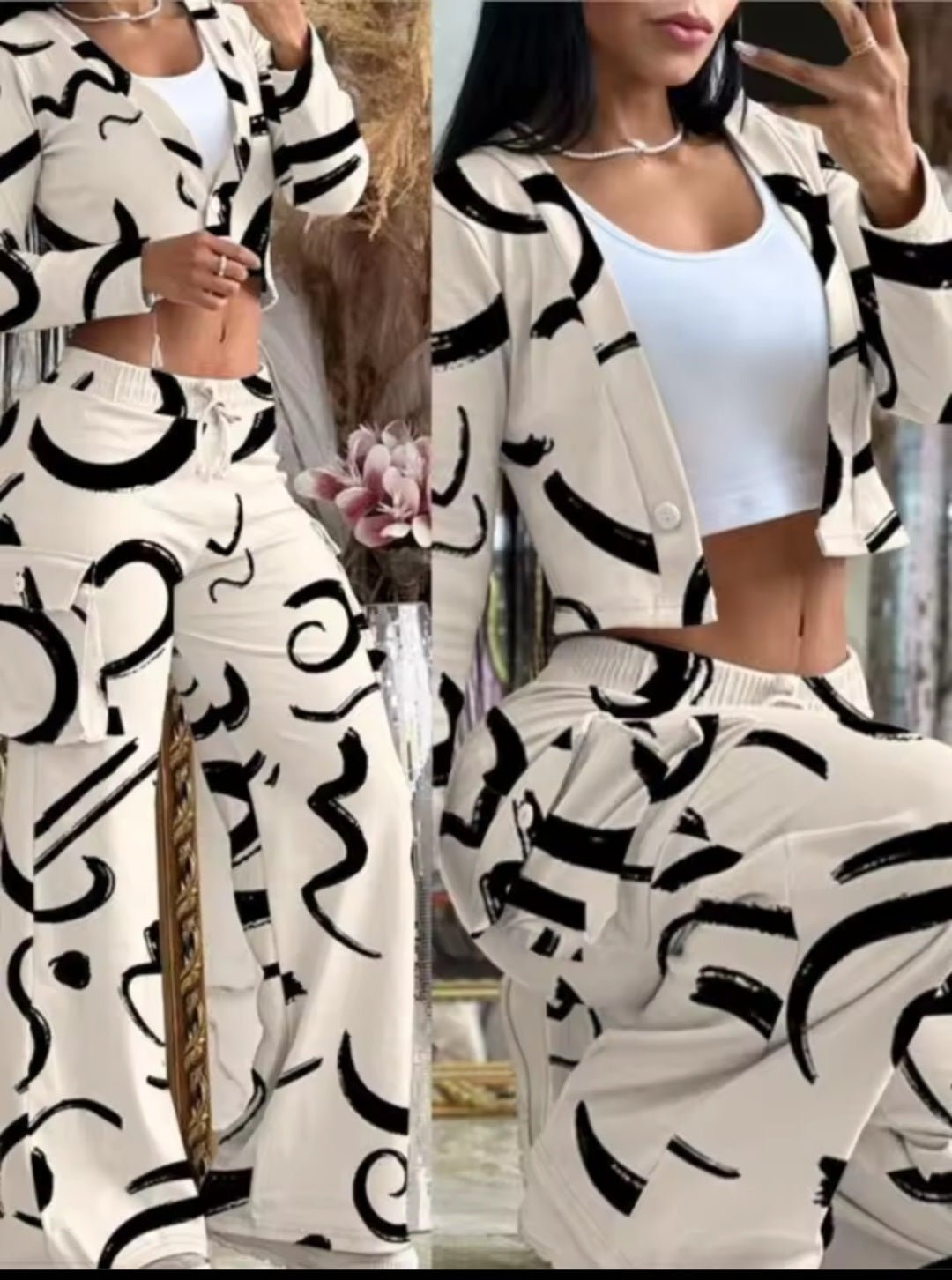 Women's Solid Color Crop Top & Cargo Pants Set - GLITCH - BELLE